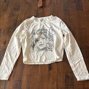 White Graphic Long Sleeve Tee